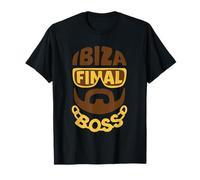 Ibiza Final Boss Typographic Portrait Minimalist Rave Party T-Shirt
