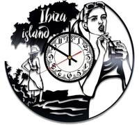 Ibiza Island Spain Party Beach Vinyl Wall Clock, Vinyl Record Handmade Art Decor for Home Room Kitchen, Vintage Original Gift for Any Occasion, Party Supplies Decoration