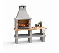 Ibiza Masonry Charcoal BBQ Grill and Side table - Stone BBQ