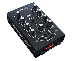 Ibiza - MIX500BT - Semi-professional 2-channel mixer with mic and line inputs and headphone, RCA and recording outputs - Bluetooth & USB - Black