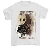 Ibiza Rocks Dance Music Mens T-Shirt 100% Cotton White XL