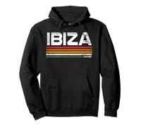 Ibiza Spain Retro Stripes Vintage Travel Pullover Hoodie