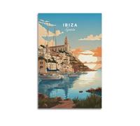 Ibiza Spain Vintage Travel Poster Home Decor Wall Art Hanging Picture Print Bedroom Decorative Paintings Room Aesthetic 24x36inch(60x90cm)