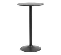 Ibiza Tall Round Bar Table With Black Ash Top And Matt Black Base