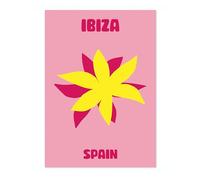 Ibiza Travel Poster, Colourful Abstract Preppy Minimalist Room Decor Wall Art Print, Archival Matte, A4 (Print Only) - 29.7x21cm