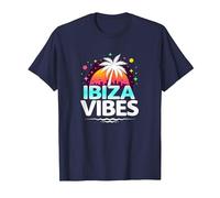 Ibiza Vibes Tropical Paradise Retro Party T-Shirt, Men, Navy, XXL