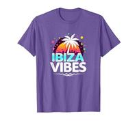 Ibiza Vibes Tropical Paradise Retro Party T-Shirt, Men, Purple Heather, M