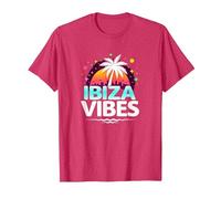 Ibiza Vibes Tropical Paradise Retro Party T-Shirt, Men, Red Heather, XXL