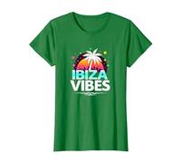 Ibiza Vibes Tropical Paradise Retro Party T-Shirt, Women, Kelly Green, S