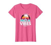Ibiza Vibes Tropical Paradise Retro Party T-Shirt, Women, Pink Heather, XXL