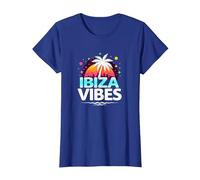 Ibiza Vibes Tropical Paradise Retro Party T-Shirt, Women, Royal Blue, XXL