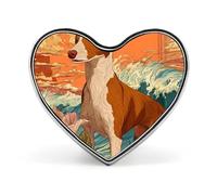 Ibizan Hound Dog Japanese Wave Badge Pin Brooch Button Stylish Heart Shaped Decorative for Clothes Backpacks Hats