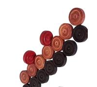 IBLAY Carrom Board Coins and Striker Professional Solid Set, Wooden Checkers with Stackable Ridge (24 Carrom Board Pieces with Cover/Striker Case + 1 Striker)