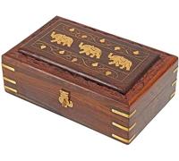 IBLAY Decorative Box Gift for Women Multipurpose Wooden Jewelry Box Unique Hand Carved Elephant Rosewood Jewelry Box