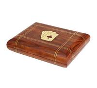 IBLAY Premium Wooden Playing Card Box for 2 Decks - Handmade Double Deck Card Holder, Solid Wood Storage Case, Gift for Poker & Card Game Lovers (6.5x4.5 inch)