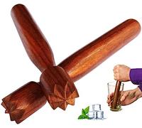 IBLAY Wooden Muddler Bar Tool Handcrafted Bar Wood Muddler Muddles Mint, Herbs, Fruit Mixing, Cocktail, Mocktail (Brown, 9 in)