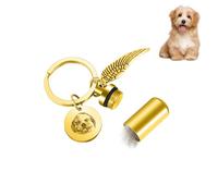 IBLUCTRY Personalized Pet Fur Memorial Photo Keychain Custom Pet Portrait Keychain with Name Dog Hair Cat Ashes Urn Keepsake Locket Sympathy Gifts