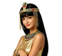 IBLUELOVER Egyptian Queen Snake Headpiece Gold Beaded Cobra Chain Tassels Headband Pharaoh's Crown Jewelry for Halloween Cosplay Ancient Egypt Themed Party Hair Accessory