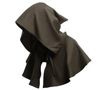 IBLUELOVER Halloween Hooded Cape Adults Medieval Cowl Hat Costume Cloak Witch Wizard Vampire Death Cospaly Fanny Dress Gothic Renaissance Monk Cape for Christmas Costume Party Accessory Props