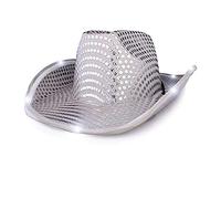 IBLUELOVER LED Lighted Cowboy Hat Western Sparkly Cowgirl Hat Disco Rodeo Dance Party Cap Novelty Trilby Fedora Cap for Fancy Dress Christmas Halloween Birthday Wedding Festival Party Silver