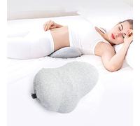 IBLUELOVER Lumbar Support Pillow Sleeping Waist Pillow Memory Foam Lumbar Roll Pillow Wedge Cushion for Lower Back Pain Spine Sciatic Pain Relief for Bed Sofa Car Seat Travel