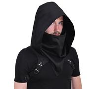 IBLUELOVER Medieval Cloak Cowl Hat Halloween Hooded Scarf Cape Witch Grim Costume Wizard Vampire Death Cosplay Fancy Dress Gothic Renaissance Monk Cape for Halloween Costume Party Accessory Props
