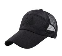 IBLUELOVER Men Baseball Cap Anti UV Protection Sun Hat Casual Snapback Hat Embroidered Mesh Trucker Cap Quick Dry Breathable Sports Hat for Trekking Camping Hiking Black