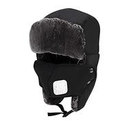 IBLUELOVER Men Bomber Hat Faux Fur Ushanka Russian Hat Earflap Trapper Hat Winter Warm Hunting Hat Outdoor Ski Hat Windproof Plush Lined Trooper Balaclava Hat for Cycling Skiing Skating