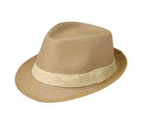 IBLUELOVER Men Fedora Trilby Straw Hat Vintage Cowboy Panama Hat Western Cowgirl Bush Cap Folding Sun Protection Visor for Men Women,56-58cm Khaki