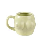 IBLUELOVER Novelty Boobs Coffee Mug 300ML Creative Human Body Shape Espresso Mug Ceramic 3D Artistic Breasts Tea Cup with Handle Large Boob Drinking Water Cup Home Decor for Gag Gifts Parties