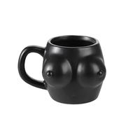 IBLUELOVER Novelty Boobs Coffee Mug 300ML Creative Human Body Shape Espresso Mug Ceramic 3D Artistic Breasts Tea Cup with Handle Large Boob Drinking Water Cup Home Decor for Gag Gifts Parties