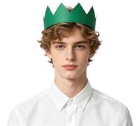 IBLUELOVER PU Leather Crown for Adult Medieval King Queen Prince Princess Tiara Adjustable Lightweight Classic Headpiece Halloween Coronation Nativity Fancy Dress Costume Accessory