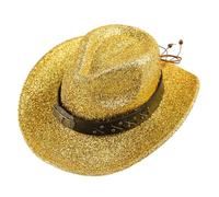 IBLUELOVER Sparkly Cowboy Hat - Disco, Western, Halloween, Multiple Occasions - Gold, One Size - Unisex