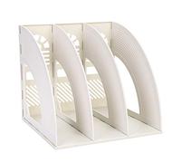 IBLUELOVER Sturdy Desk File Organiser Desktop 3 Compartments Magazine File Rack Holder Desktop Wooden Document Cabinet Rack Display Storage Box Office Home School Supply Holder for Book