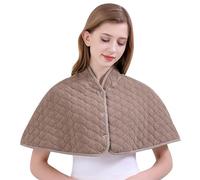 IBLUELOVER Warm Shoulder Shawl Poncho for Women Winter Thermal Short Cape Double-Sided Plush Shoulder Warmer Winter Neck Protective Shawl Wrap for Elderly (Coffee)