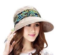 IBLUELOVER Women Foldable Sun Hat Outdoor Visor Hat 3 in 1 Beach Hat Large Brim Baseball Cap with Neck Flap Breathable Quick Dry 360°Protection UV Sun Protection UPF 50+ Fishing Hat Khaki