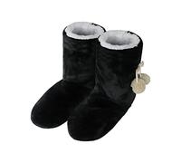 IBLUELOVER Women Plush Boots Slippers Faux Fur Winter Warm Indoor Booties Slippers Soft Fleece House Shoes with Cute Pom Pom and Anti Slip Sole