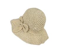 IBLUELOVER Women Straw Sun Hat with Bowknot Wide Brim Floppy Panama Roll up Sun Visor UV Protection Beach Cap Classic Fedora Trilby Hat for Holiday Travel Outdoor Seaside Brown