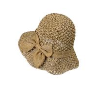 IBLUELOVER Women Straw Sun Hat with Bowknot Wide Brim Floppy Panama Roll up Sun Visor UV Protection Beach Cap Classic Fedora Trilby Hat for Holiday Travel Outdoor Seaside Beige