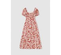 IBLUES Womens Kenya Print Summer Dress In Ruggine Size: 14, Colour: Red Fabric