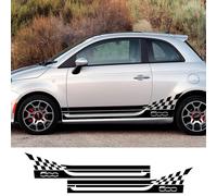 IBLUON 2PCS Car Door Side Skirt Stripes Stickers Body Decor Vinyl Film Decal,Fit for Fiat 500 Auto Accessories