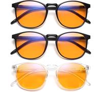 IBOANN 3 Pack Blue Light Blocking Glasses Women/Men, Round Fashion Retro Frame with Replacement Sunglasses Lenses