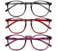 IBOANN Chic & Comfy Blue Light Glasses for Women - 3-Pack Round Frames, Screen-Ready Style with UV Protection Coating