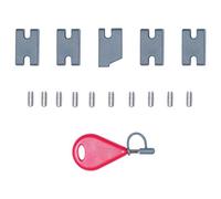 iBOARD Tab Iinfill Kit and Fin Key,Infill FCS 2 Compatibility Box，(1 Fin Key+10 Screws+5 Tabs) for Surfboard