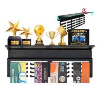 iBobbish Non-Slip Medal Hanger Display Trophy Shelf,Medal Hanger Display For Wall with 16inchL,Race Medal Display Upgraded Medal Holder Display For gymanstics,race,soccer,swim