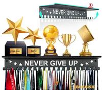 iBobbish Non-Slip Medal Hanger Display Trophy Shelf,Medal Hanger Display for Wall with 16inchL,Race Medal Display Plaque Upgraded Medal Holder Display for Awards gymanstics,Race,Soccer,Swim