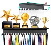 iBobbish Non-Slip Medal Hanger Display Trophy Shelf,Medal Hanger Display for Wall with 16inchL,Race Medal Display Upgraded Medal Holder Display for gymanstics,Race,Soccer,Swim