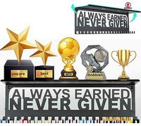 iBobbish Non-Slip Medal Hanger Display Trophy Shelf,Medal Hanger Display for Wall with 16inchL,Race Medal Display Upgraded Medal Holder Display for gymanstics,race,soccer,swim