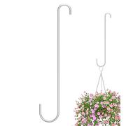 iBorn 12 Inch Extension S Hooks Stainless Steel S Hooks, Heavy Duty S Hook for Hanging Bird Feeders, Flower Basket, Plants, Lanterns, Windchimes, 1 Pack