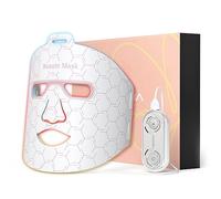 IBORRIA LED Face Mask, Infrared Light Therapy Anti-Aging, 3 Modes for Red & Blue & Yellow LED for Home, Yoga, Work, Skincare, 2500mAh Rechargeable Remote Control, Adjustable Straps, Flexible Silicone